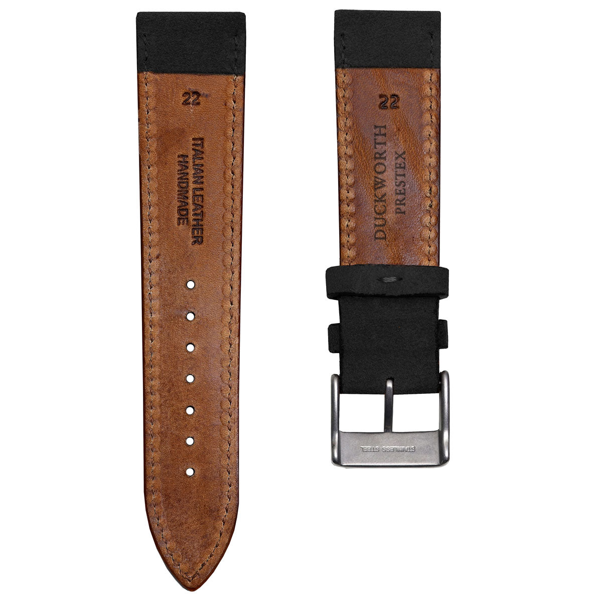 Ebony Brown Suede Genuine Italian Leather Strap