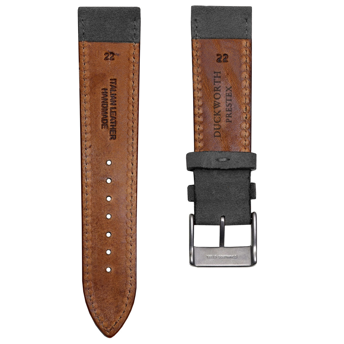 Light Grey Suede Genuine Italian Leather Strap