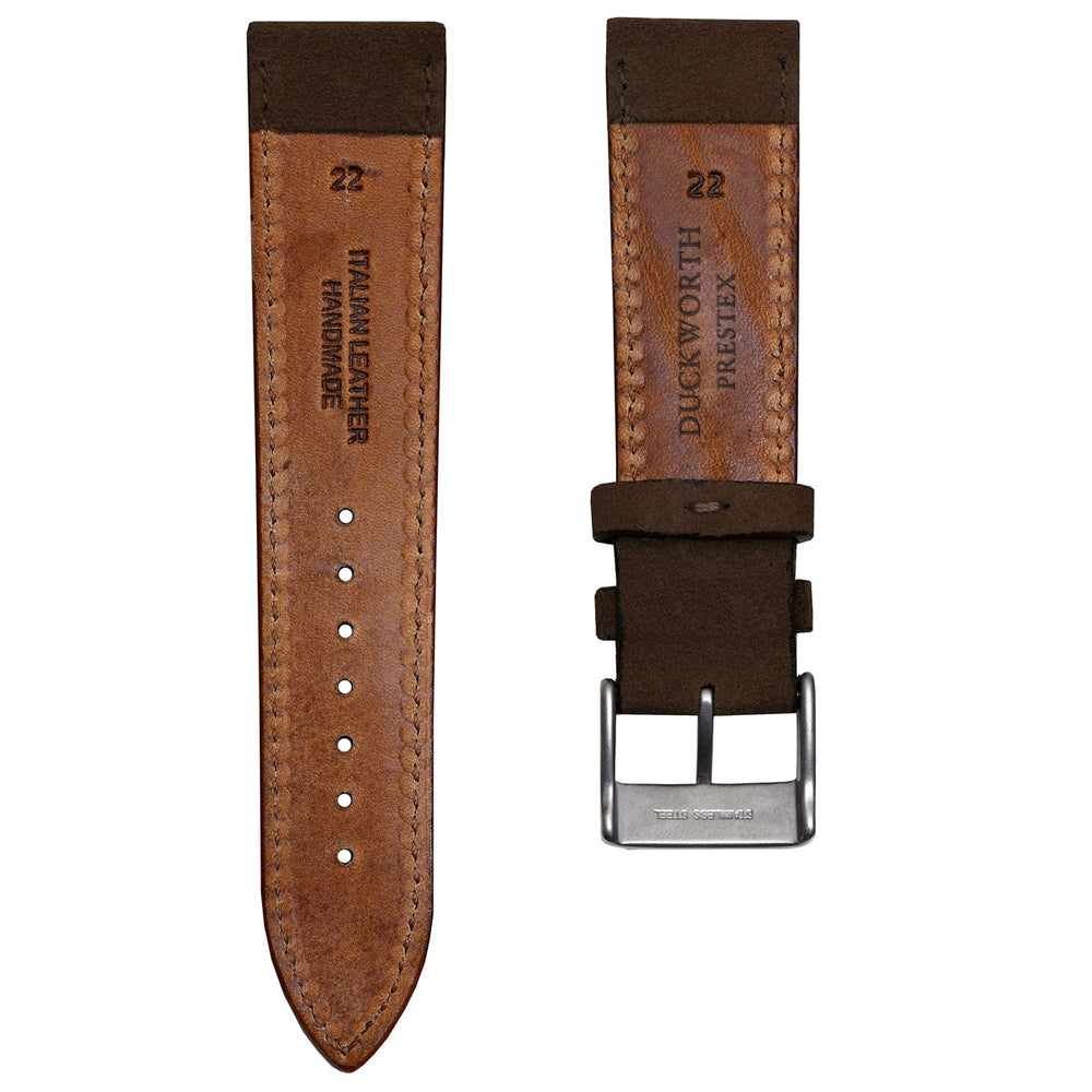 
                  
                    Chocolate Brown Suede Italian leather Strap
                  
                
