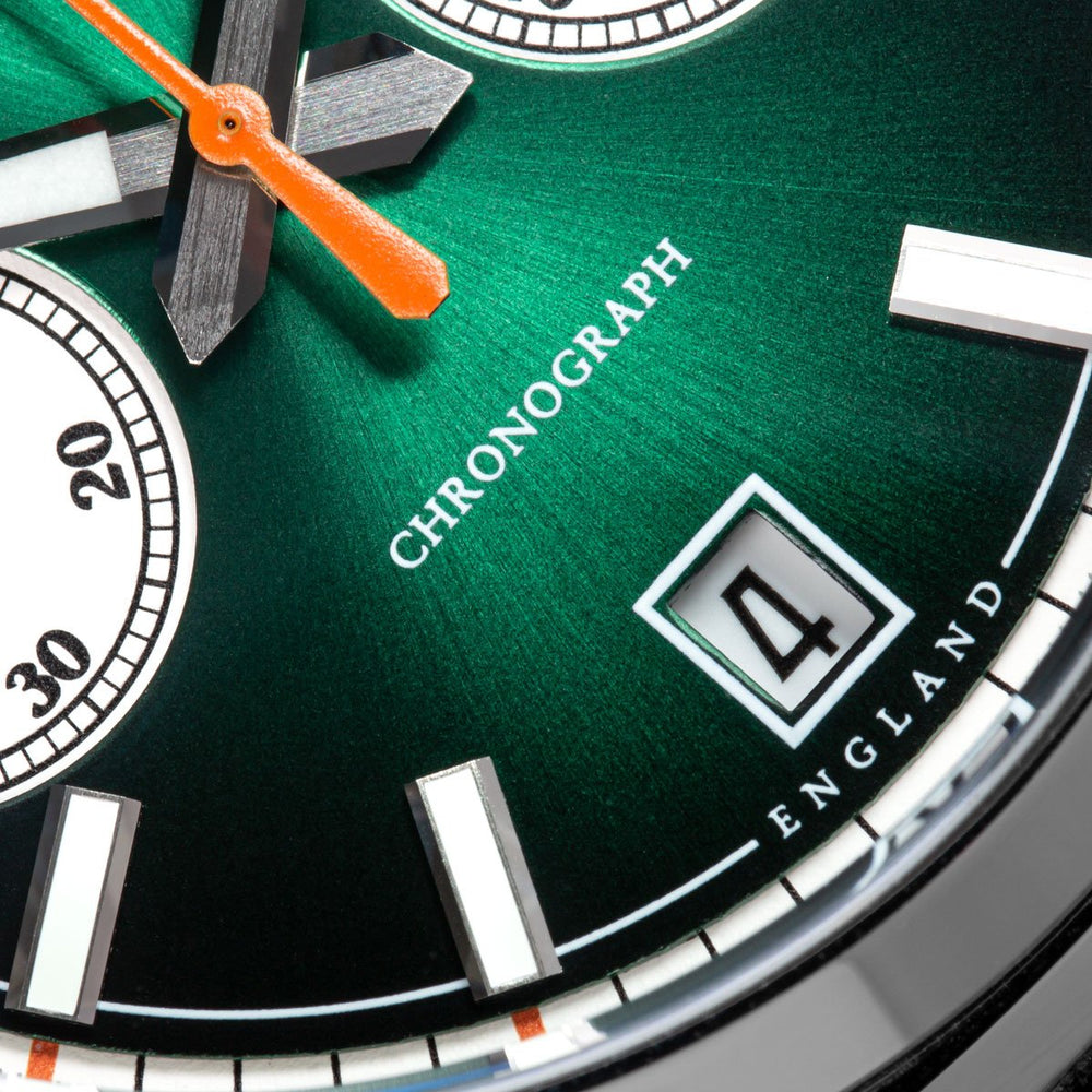 
                  
                    Chronograph 42 green sunburst mesh bracelet
                  
                