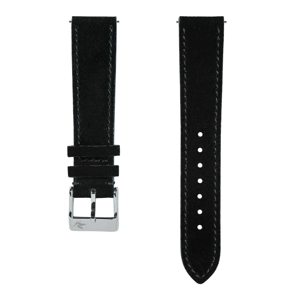 Black Suede Genuine Italian Leather Strap