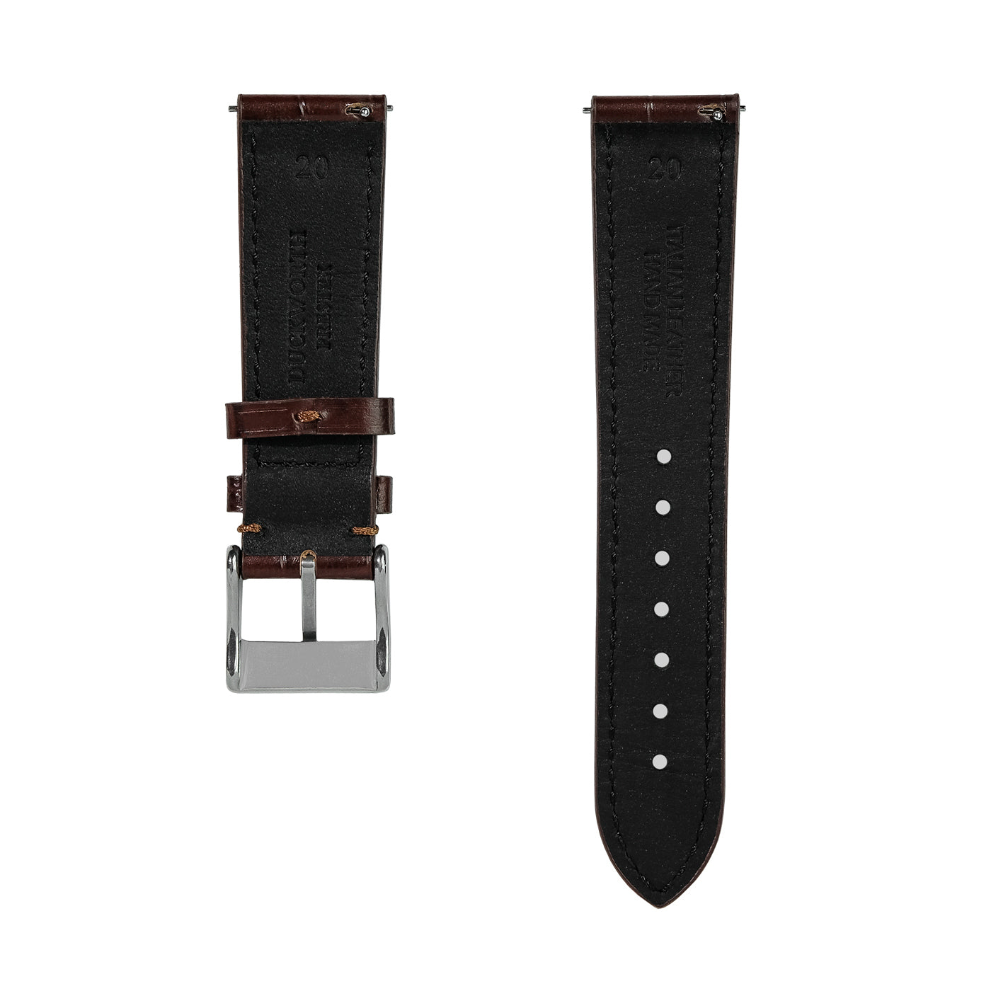 
                  
                    Brown Croco-Print Horween Genuine Leather Strap
                  
                