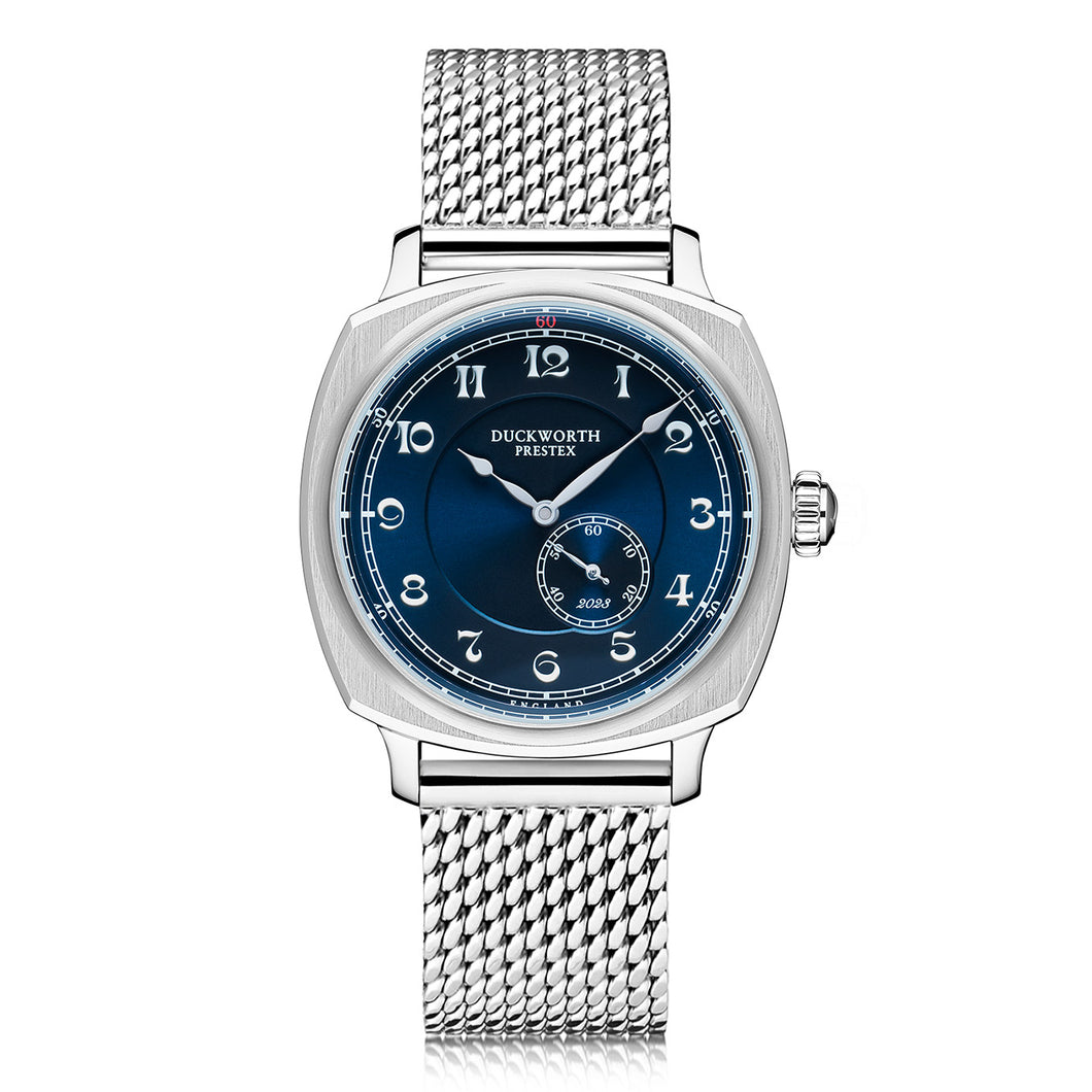 Bolton  automatic Coronation watch in blue on steel mesh bracelet