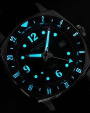 Load image into Gallery viewer, Rivington GMT watch blue dial on blue leather
