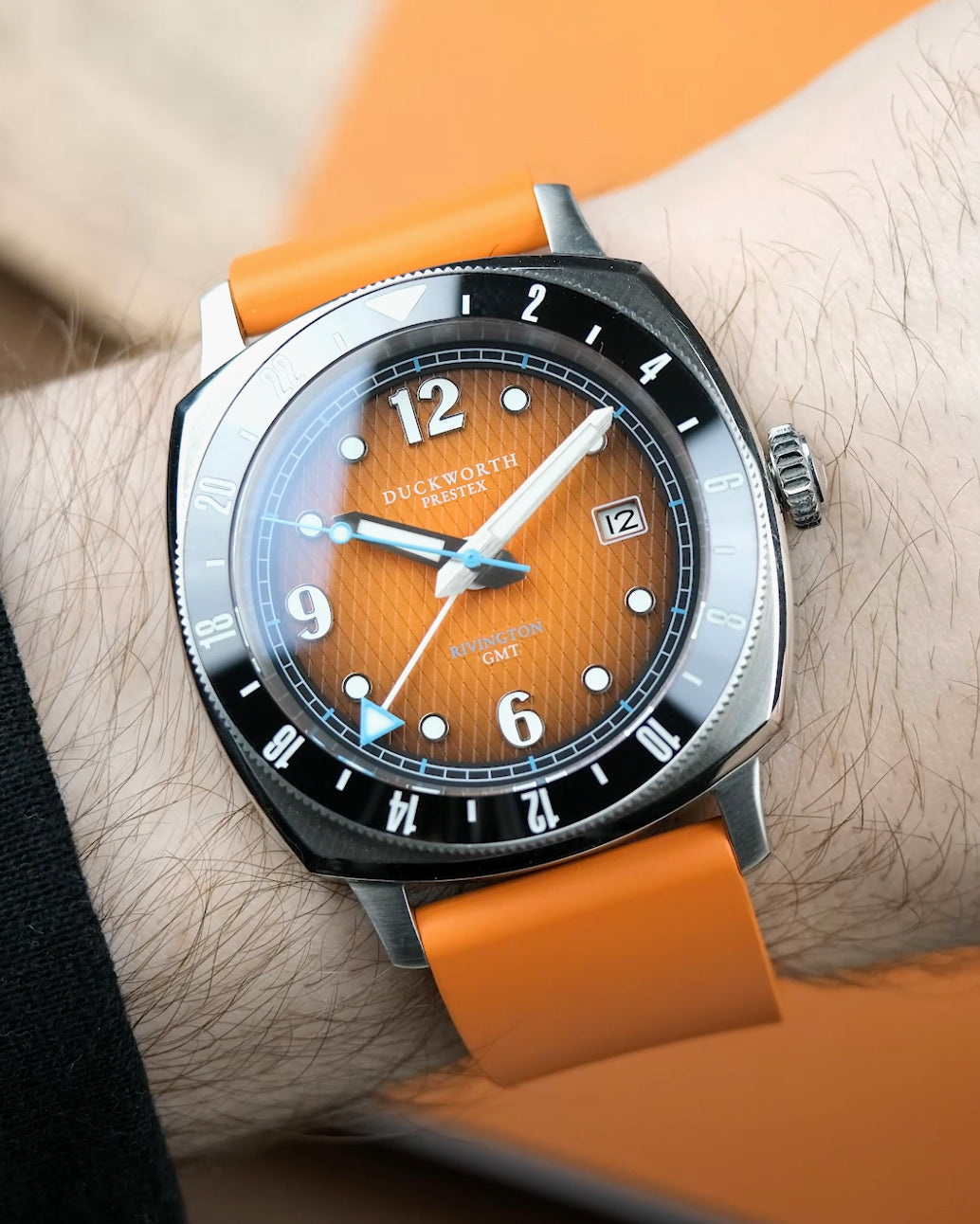 
                  
                    Rivington GMT watch orange dial orange rubber
                  
                