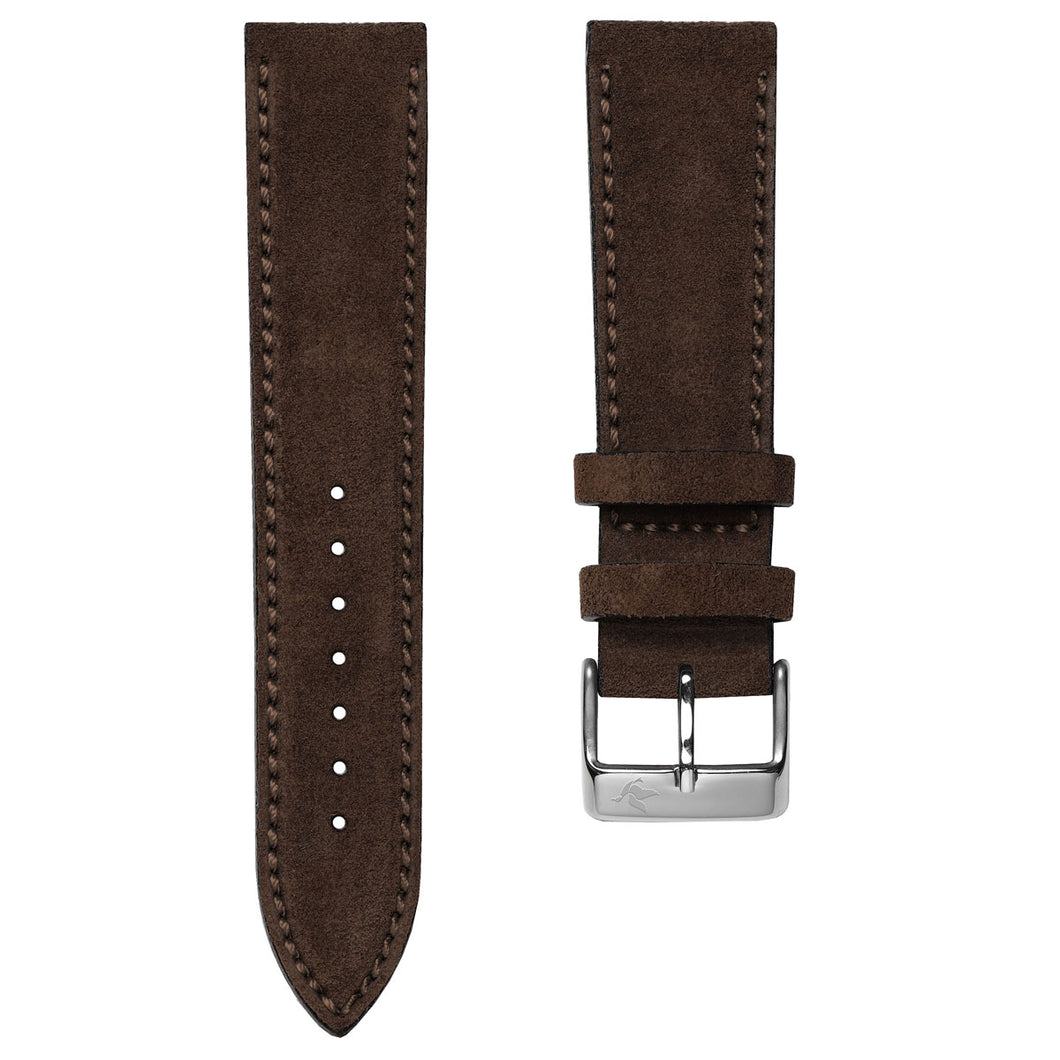 Chocolate Brown Suede Italian leather Strap