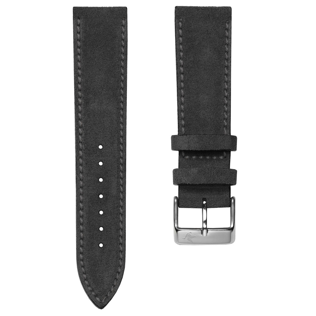 Dark Grey Suede Italian Leather Strap
