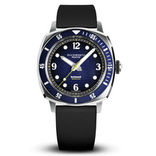 Load image into Gallery viewer, Belmont dive watch blue dial on black rubber
