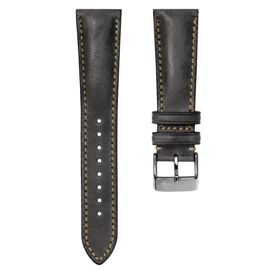 Grey Horween Genuine Leather Watch Strap