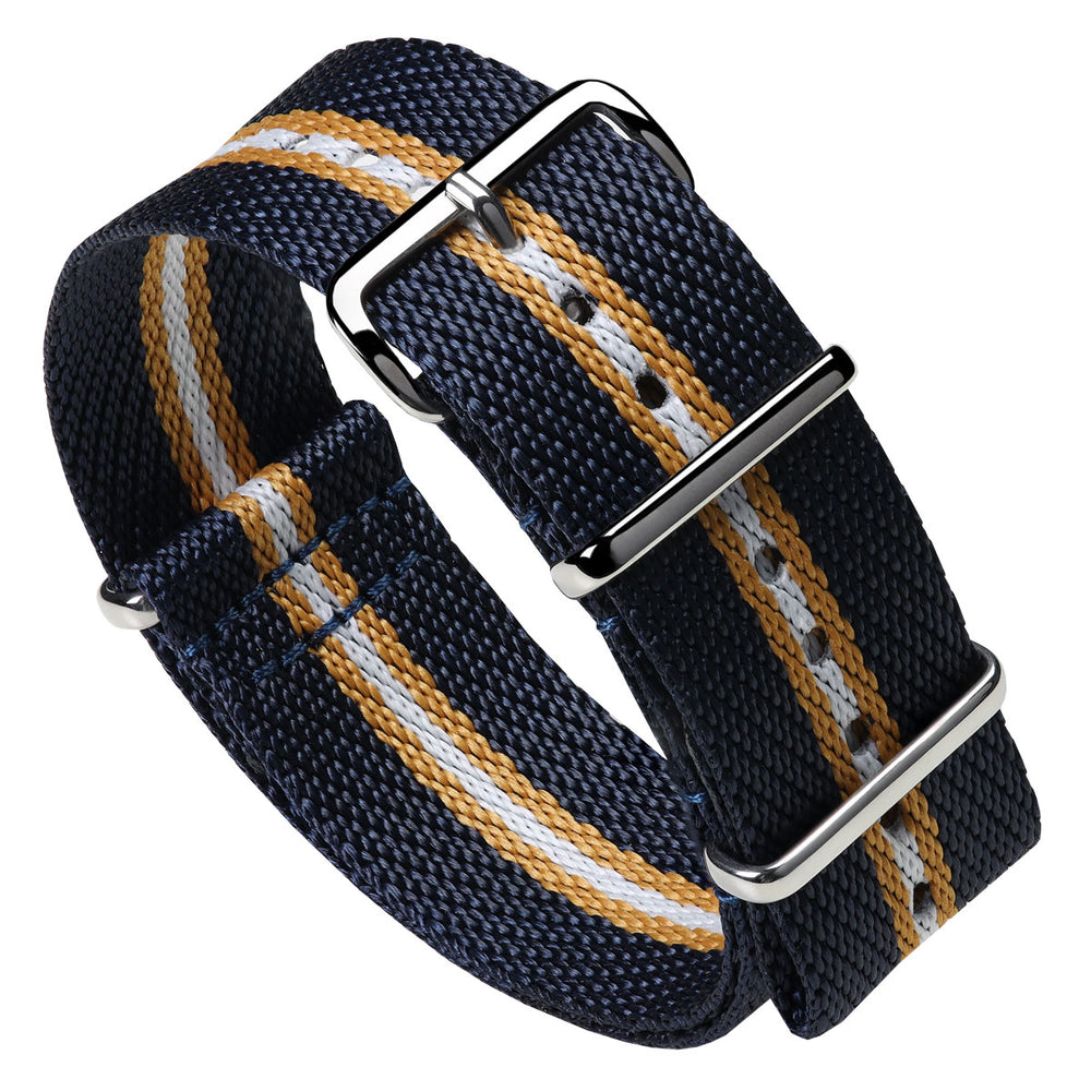 White Dial Nato Strap Blue White Sonata Poze Quartz Analog White