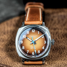 Load image into Gallery viewer, Verimatic 39mm orange fumé brown leather
