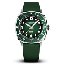 Load image into Gallery viewer, Belmont dive watch green dial on green rubber
