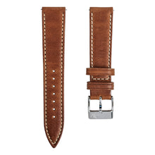 Load image into Gallery viewer, Light Brown Horween Genuine Leather Vintage Flat Strap
